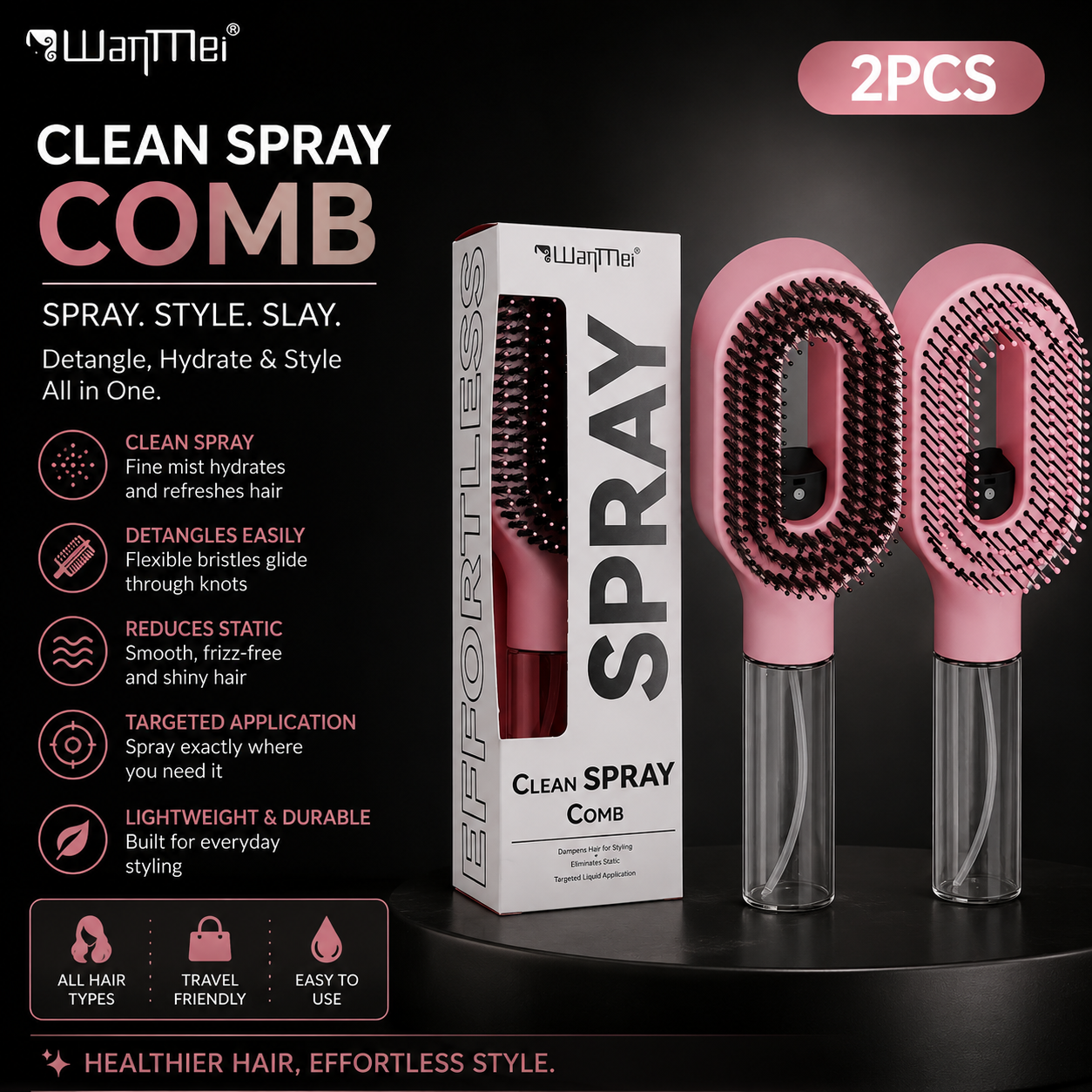 Spray Bottle Comb wet Scalp Massage