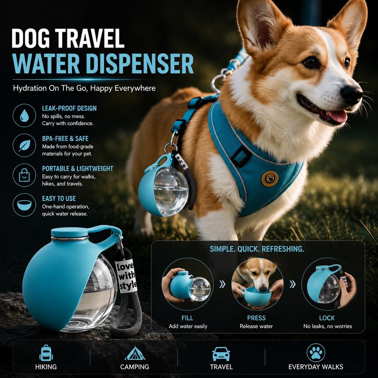Travel Dog Water Dispenser