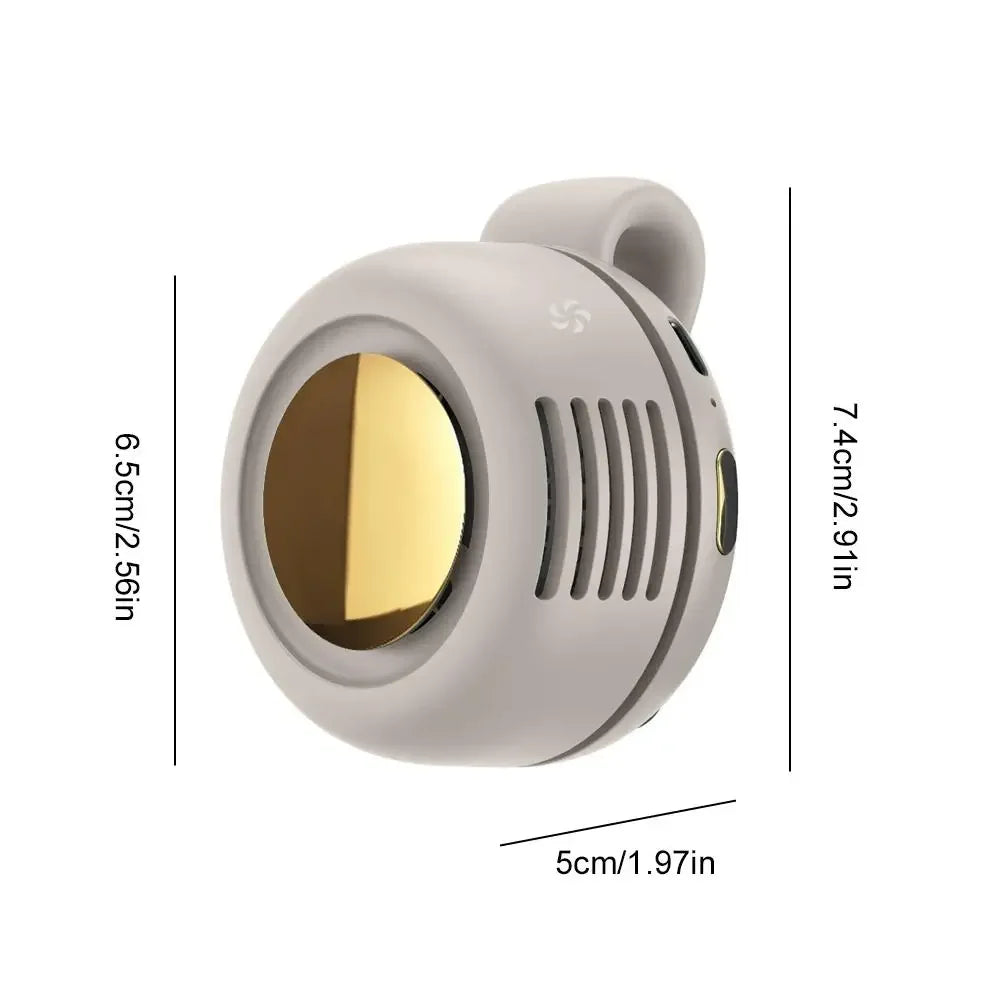 Clip On Waist Mini Bladeless Fan Portable Hands Free Silent 3 Speed Cooling for Outdoor Camping Hiking Office