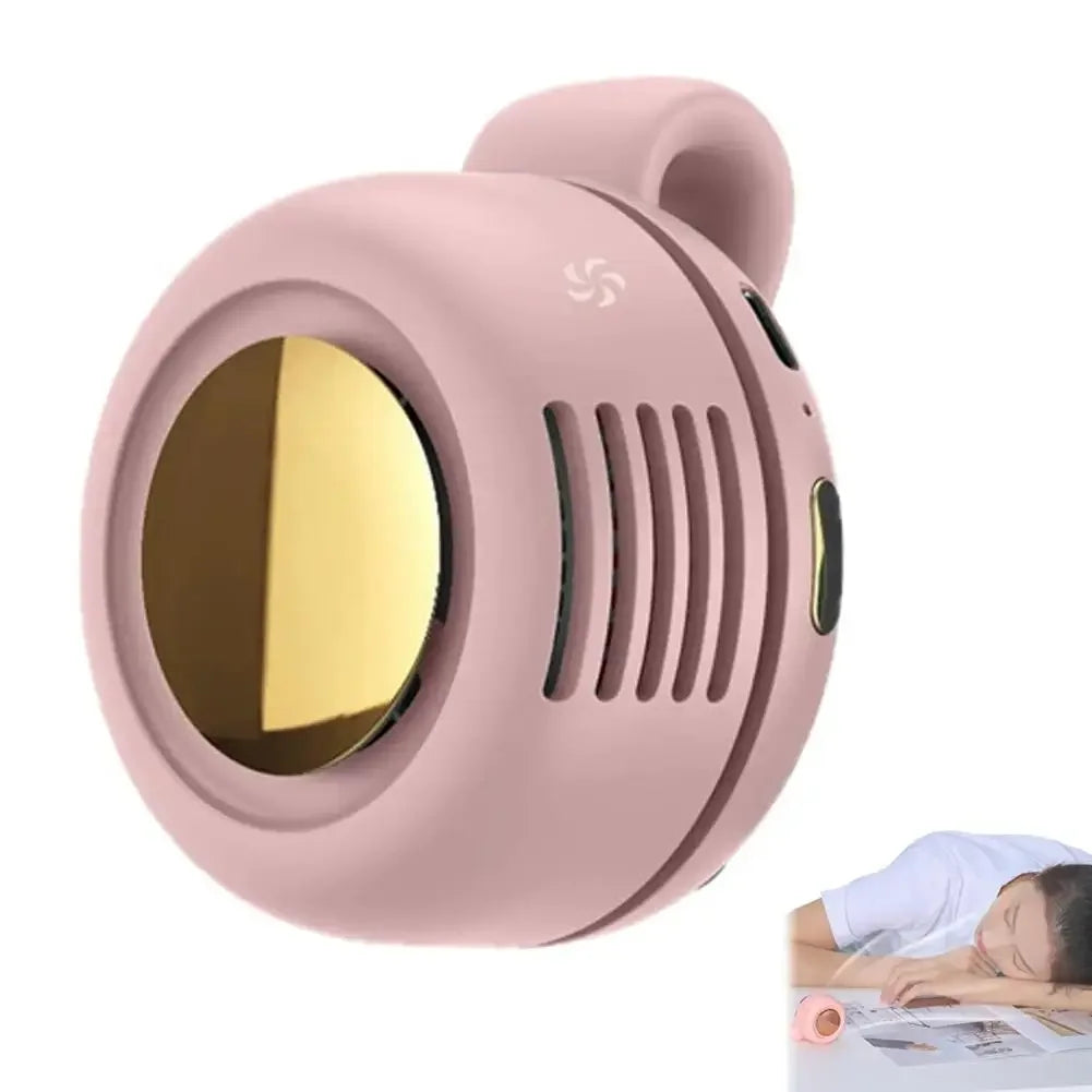 Clip On Waist Mini Bladeless Fan Portable Hands Free Silent 3 Speed Cooling for Outdoor Camping Hiking Office