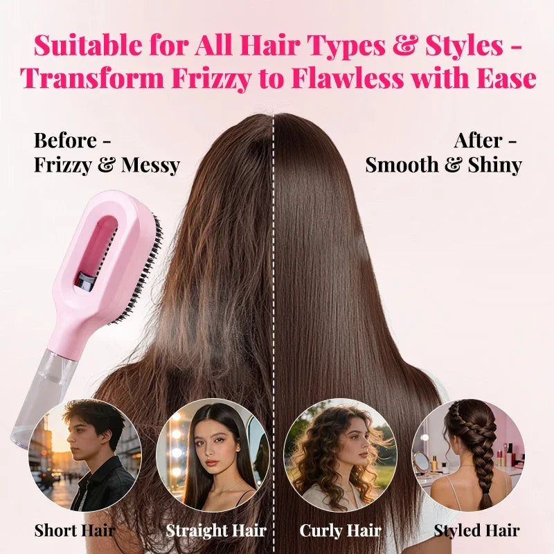 4-Piece 2-in-1 Detangling & Hydration Styling Set:Massage Comb Curved Rat Tail Comb Edge Control Brush - Perfect for Salon