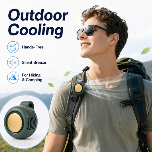 Clip On Waist Mini Bladeless Fan Portable Hands Free Silent 3 Speed Cooling for Outdoor Camping Hiking Office