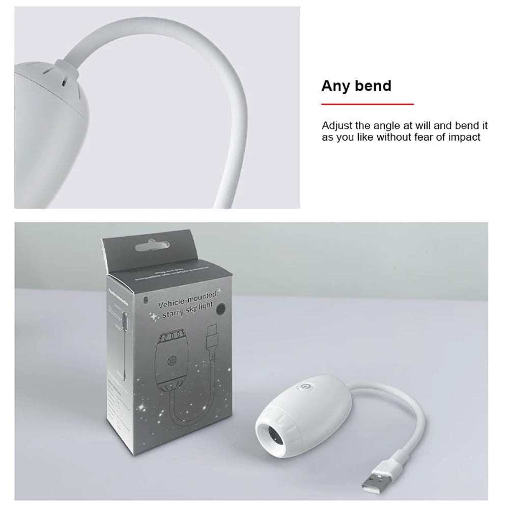 USB Car Atmosphere Projector Light Car Interior Ambient Light LED Starry Star Light Party Decor Romantic Saturn Galaxy Light