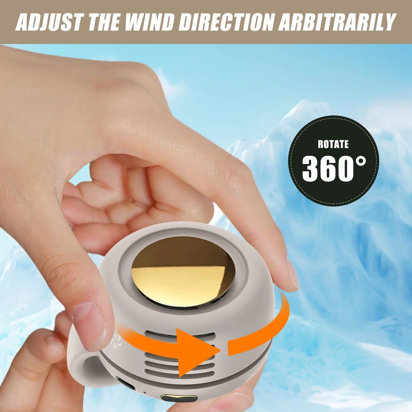 Clip On Waist Mini Bladeless Fan Portable Hands Free Silent 3 Speed Cooling for Outdoor Camping Hiking Office