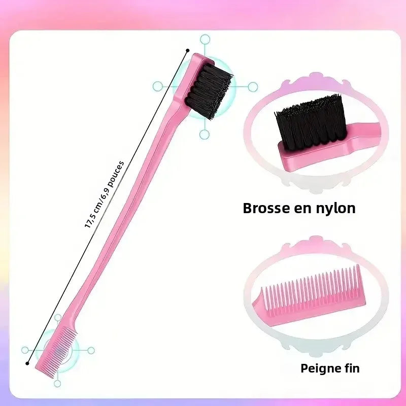 4-Piece 2-in-1 Detangling & Hydration Styling Set:Massage Comb Curved Rat Tail Comb Edge Control Brush - Perfect for Salon