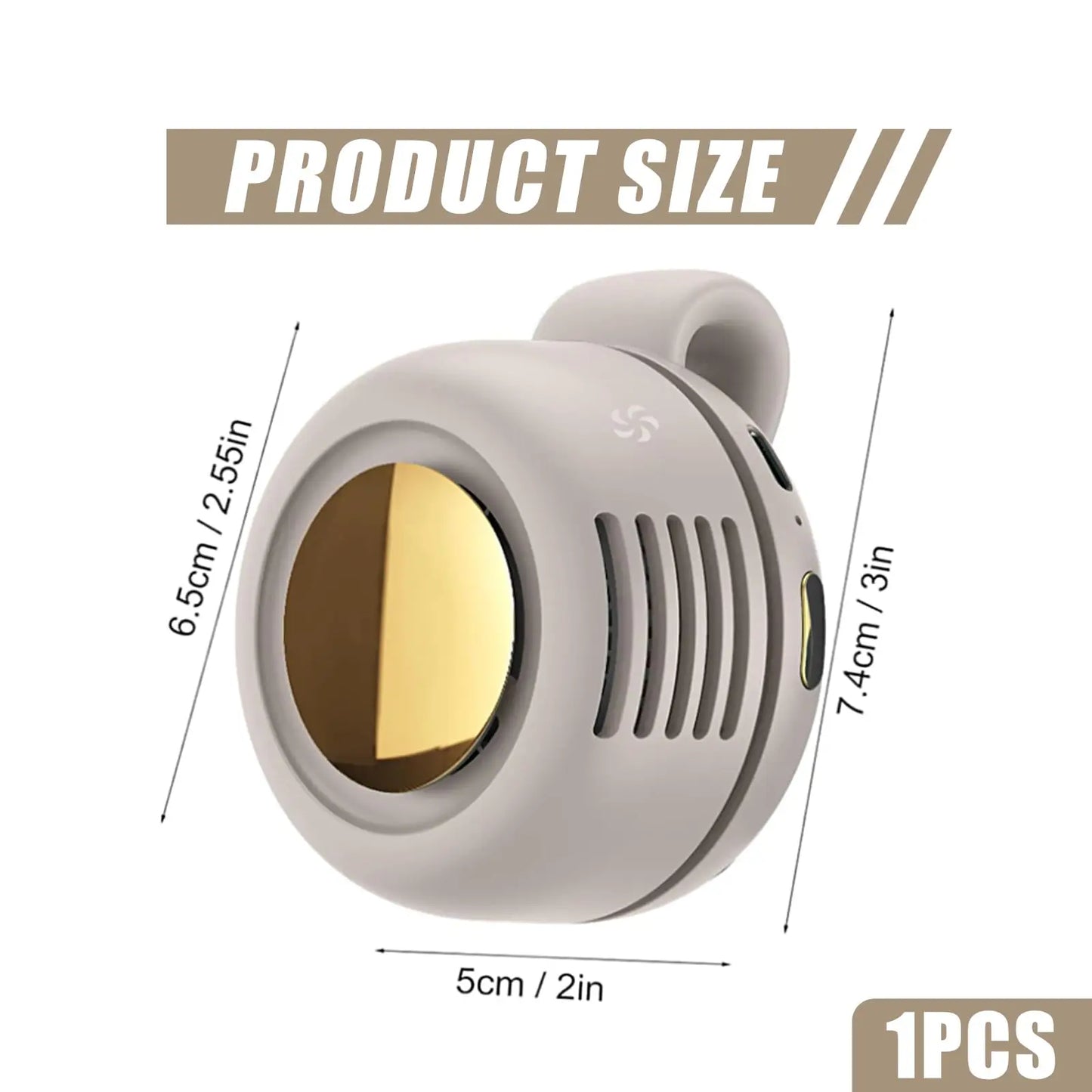 Clip On Waist Mini Bladeless Fan Portable Hands Free Silent 3 Speed Cooling for Outdoor Camping Hiking Office