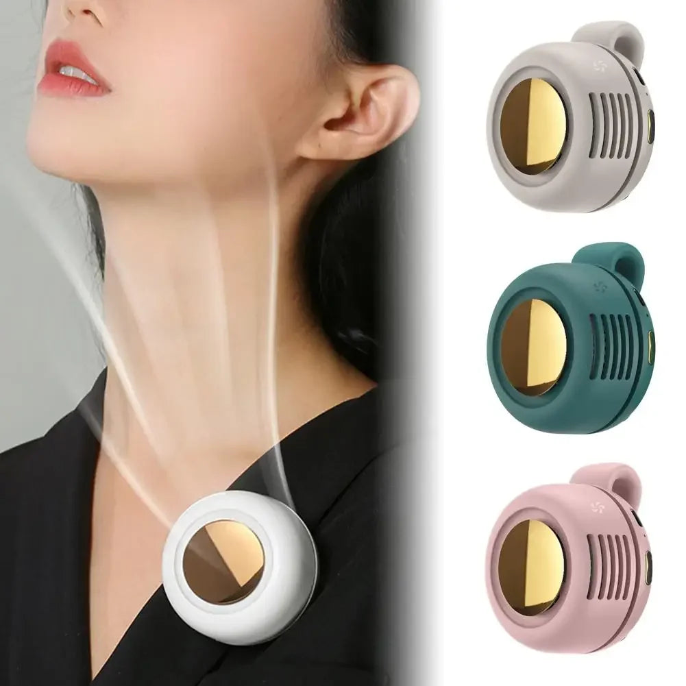 Clip On Waist Mini Bladeless Fan Portable Hands Free Silent 3 Speed Cooling for Outdoor Camping Hiking Office